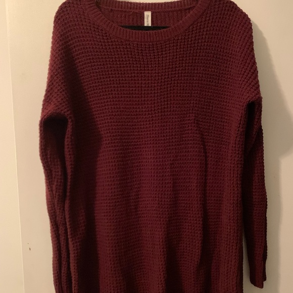 Burgundy Oversized Sweater - Picture 2 of 5